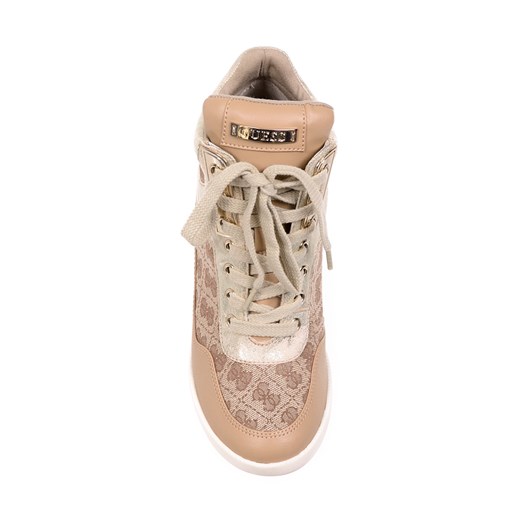 Sneakersy Guess Hilda FL2HDA FAL12-BEIBR be-jeans bezowy Botki sznurowane