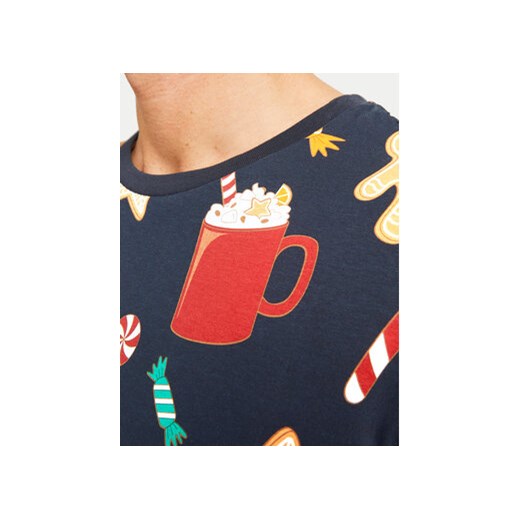 Jack&Jones T-Shirt Xmas Merry 12265399 Granatowy Standard Fit XL MODIVO