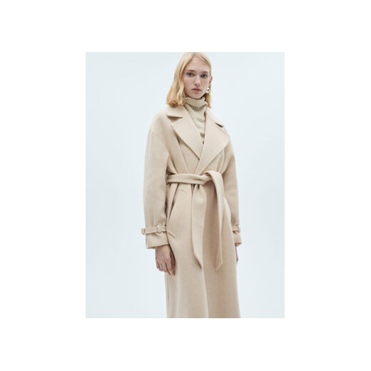 Mango Płaszcz wełniany Traviata 87070453 Beżowy Oversize Mango L MODIVO