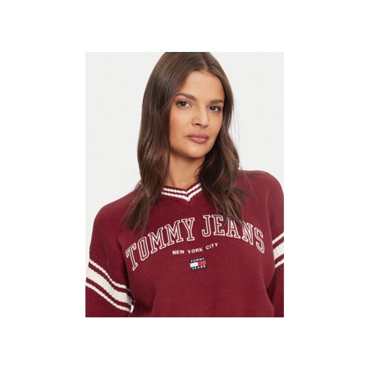 Tommy Jeans Sweter Varsity DW0DW18692 Czerwony Relaxed Fit Tommy Jeans XL MODIVO