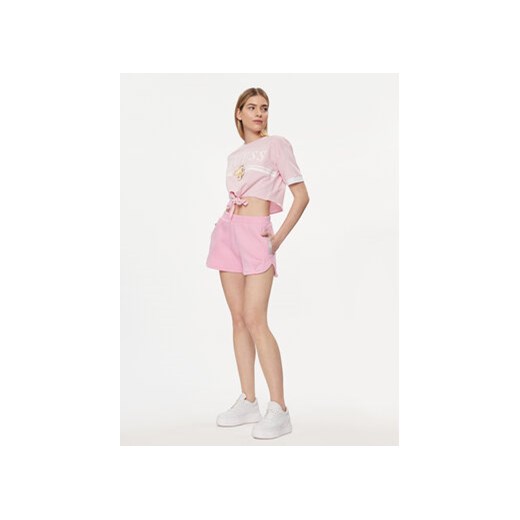 Guess Szorty materiałowe Kiara V4GD16 FL04P Różowy Regular Fit Guess L MODIVO