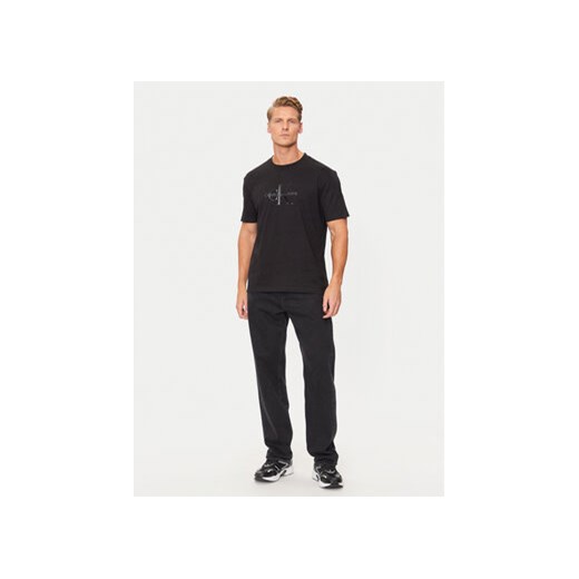 Calvin Klein Jeans T-Shirt Shiny Monologo J30J327109 Czarny Regular Fit L MODIVO