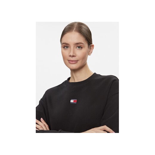 Tommy Jeans Bluza Badge DW0DW17325 Czarny Relaxed Fit Tommy Jeans 1XL MODIVO