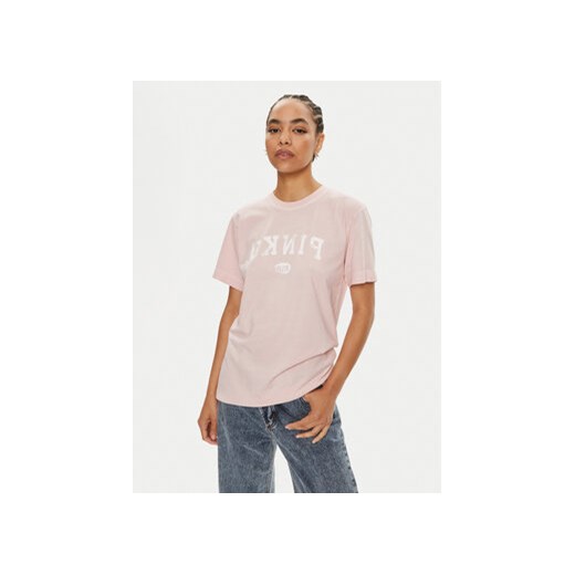 Pinko T-Shirt Tiramisu 104269 A25Z Różowy Regular Fit ze sklepu MODIVO w kategorii Bluzki damskie - zdjęcie 177154157