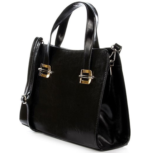 DAN-A T277 czarna torebka skórzana damska elegancka kuferek skorzana-com czarny glamour