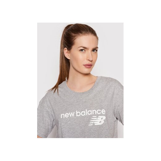 New Balance T-Shirt Stacked WT03805 Szary Relaxed Fit New Balance XS MODIVO