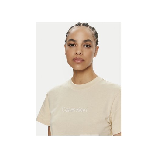 Calvin Klein T-Shirt Hero Logo K20K205448 Beżowy Regular Fit Calvin Klein XL MODIVO