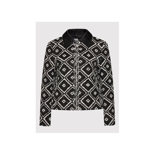 KARL LAGERFELD Marynarka Boucle 220W1402 Czarny Regular Fit Karl Lagerfeld 48 MODIVO