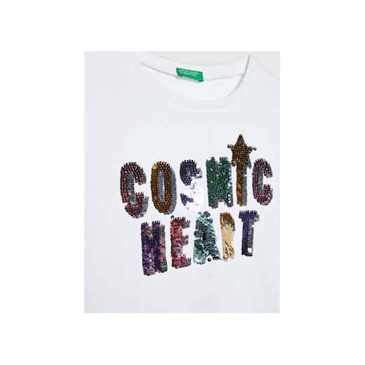 United Colors Of Benetton Bluza 3J68C101I Biały Regular Fit United Colors Of Benetton 120 MODIVO