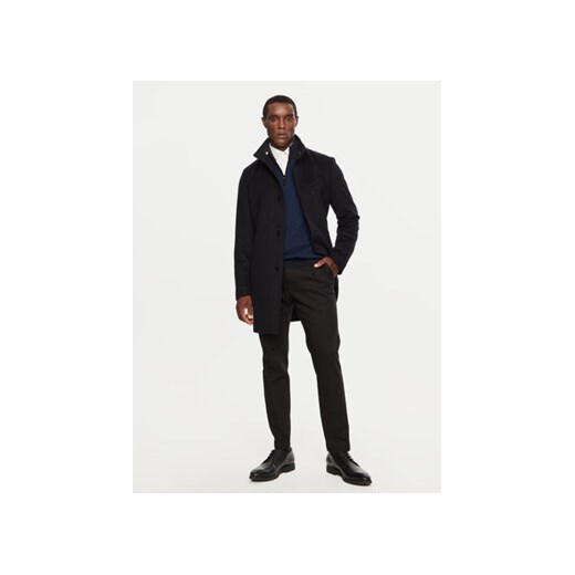 Boss Płaszcz wełniany H-Hyde 50525764 Granatowy Slim Fit 50 MODIVO