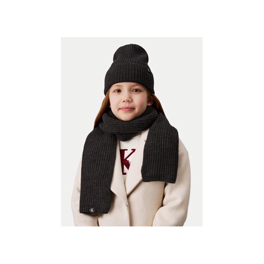 Calvin Klein Jeans Zestaw Szalik i Czapka IU0IU00638 Czarny L_XL MODIVO
