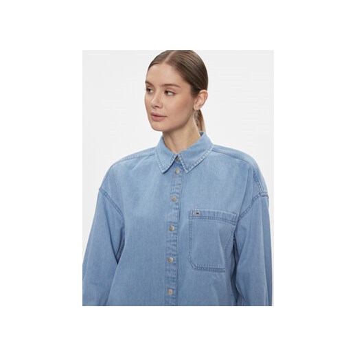Tommy Jeans Koszula jeansowa DW0DW17355 Niebieski Oversize Tommy Jeans L MODIVO