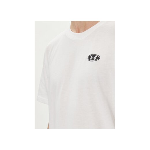 Under Armour T-Shirt Ua Hw Lc Patch Ss 1382902-100 Biały Loose Fit Under Armour XL MODIVO