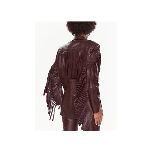 Remain Kurtka skórzana Leather Fringed RM2051 Bordowy Regular Fit Remain 34 MODIVO