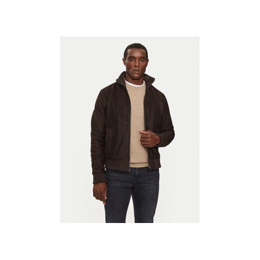 Serge Pariente Kurtka skórzana Paros Wool Brązowy Regular Fit Serge Pariente XL MODIVO