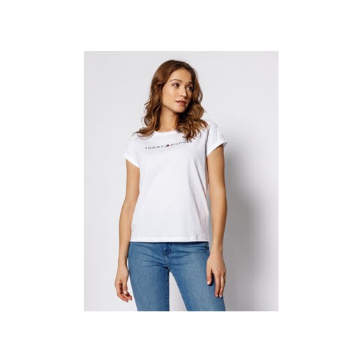 Tommy Hilfiger T-Shirt Logo UW0UW01618 Biały Regular Fit Tommy Hilfiger XS MODIVO