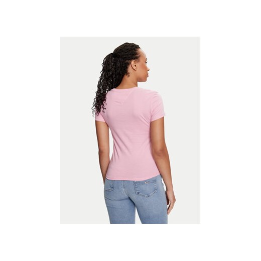Tommy Jeans T-Shirt Essential DW0DW18397 Różowy Slim Fit Tommy Jeans XS MODIVO