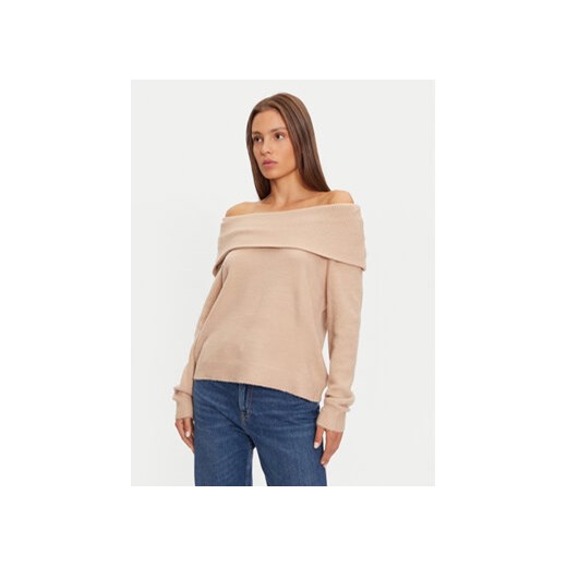 Brave Soul Sweter LK-248EVERLYNB Beżowy Regular Fit ze sklepu MODIVO w kategorii Swetry damskie - zdjęcie 177252365