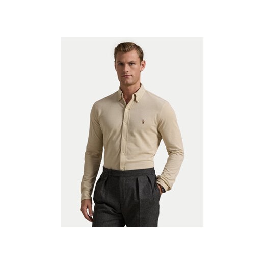 Polo Ralph Lauren Koszula 710932545007 Beżowy Custom Fit ze sklepu MODIVO w kategorii Koszule męskie - zdjęcie 177261056