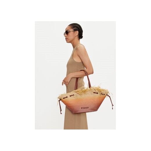 Pinko Torebka Pagoda Extra Shopper . PE 24 PLTT 102911 A1R6 Beżowy Pinko uniwersalny MODIVO