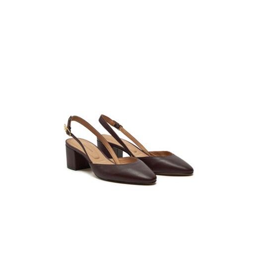 Tommy Hilfiger Sandały Pump Slingback Smooth Leather FW0FW08621 Bordowy Tommy Hilfiger 36 MODIVO