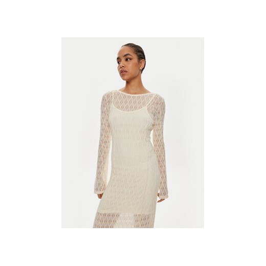 Gestuz Sukienka dzianinowa Lica 10909129 Écru Loose Fit Gestuz XS MODIVO