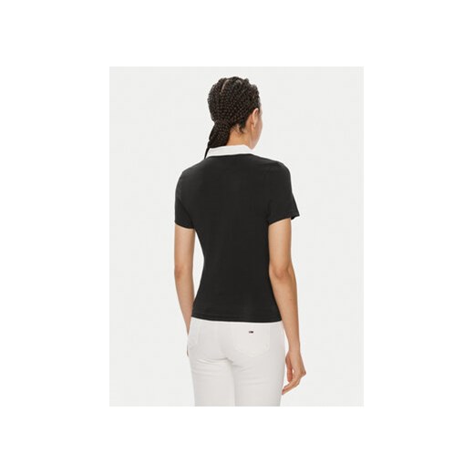 Tommy Jeans Polo Contrast DW0DW17225 Czarny Slim Fit Tommy Jeans L MODIVO