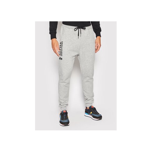 Alpha Industries Spodnie dresowe Basic 116368 Szary Regular Fit ze sklepu MODIVO w kategorii Spodnie męskie - zdjęcie 177310949