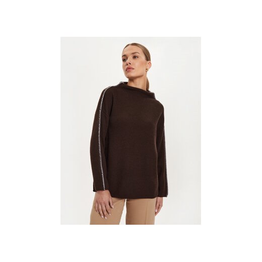 Max Mara Leisure Sweter Fanfara 2426366178600 Brązowy Regular Fit ze sklepu MODIVO w kategorii Swetry damskie - zdjęcie 177348629