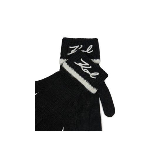 KARL LAGERFELD Rękawiczki Damskie 246W3601 Czarny Karl Lagerfeld S MODIVO