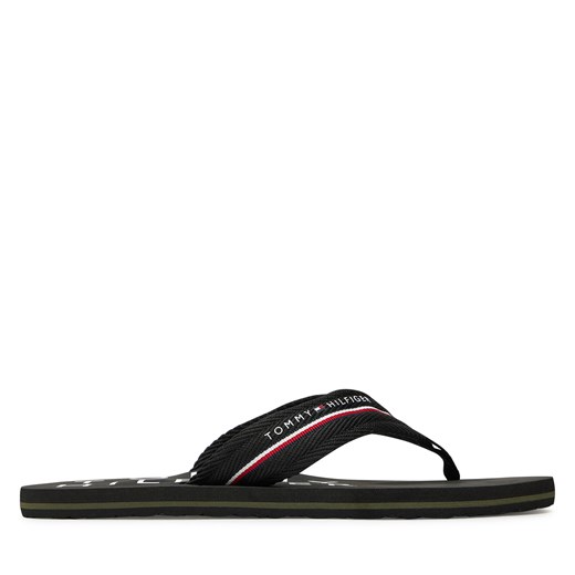 Japonki Tommy Hilfiger Web Beach Sandal FM0FM05340 Czarny Tommy Hilfiger 45 eobuwie.pl