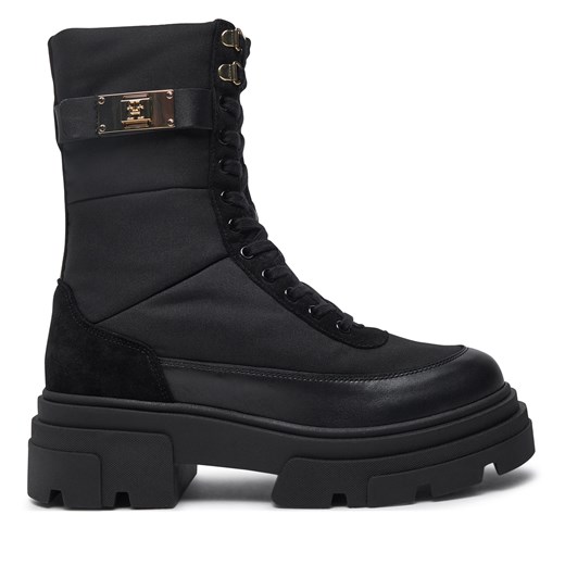 Trapery Tommy Hilfiger FW0FW08246 Czarny ze sklepu eobuwie.pl w kategorii Workery damskie - zdjęcie 177386707
