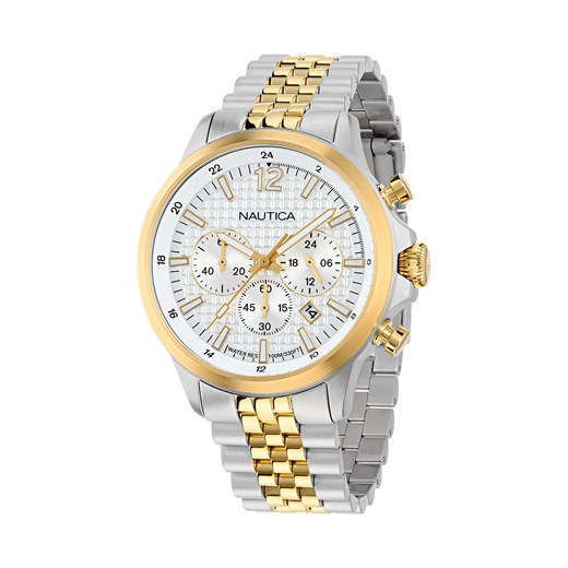 Zegarek Nautica Blueocean Chronograph NAPBOF408 Srebrny ze sklepu eobuwie.pl w kategorii Zegarki - zdjęcie 177390069