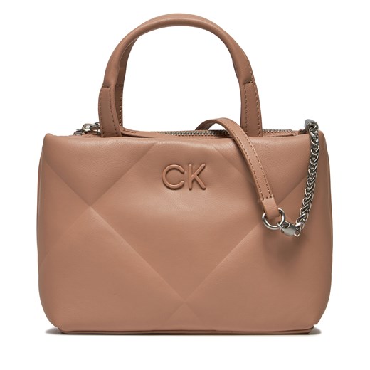 Torebka Calvin Klein Re-Lock Quilt Tote Mini K60K611340 Beżowy Calvin Klein one size okazja eobuwie.pl
