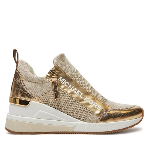 Sneakersy MICHAEL Michael Kors Willis Wedge Trainer 43R5WIFS3D Złoty ze sklepu eobuwie.pl w kategorii Buty sportowe damskie - zdjęcie 177396519