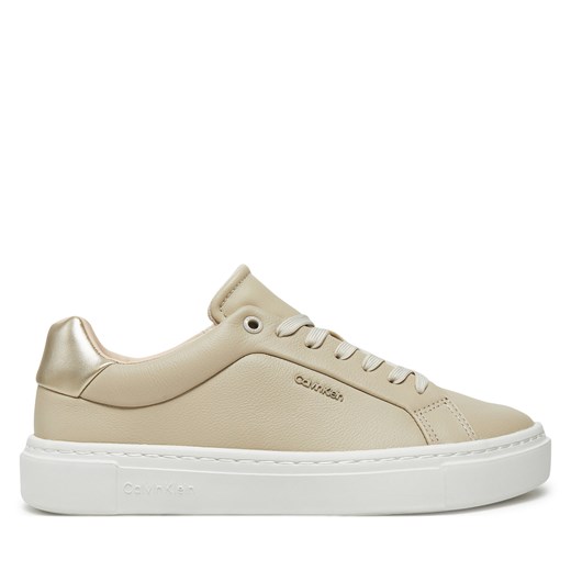 Sneakersy Calvin Klein Cupsole Lace Up W/Ml HW0HW02288 Écru Calvin Klein 36 eobuwie.pl
