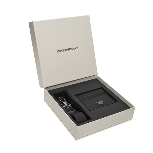 Zestaw etui na karty i brelok Emporio Armani Y4R606 Y138E 81072 Czarny Emporio Armani one size eobuwie.pl