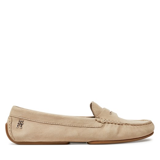 Mokasyny Tommy Hilfiger Th Suede Driver Loafer FW0FW08563 Beżowy Tommy Hilfiger 38 eobuwie.pl