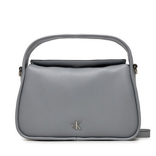 Torebka Calvin Klein Metal Mono Mini Block20 W/Flap K60K612246 Szary Calvin Klein one size eobuwie.pl