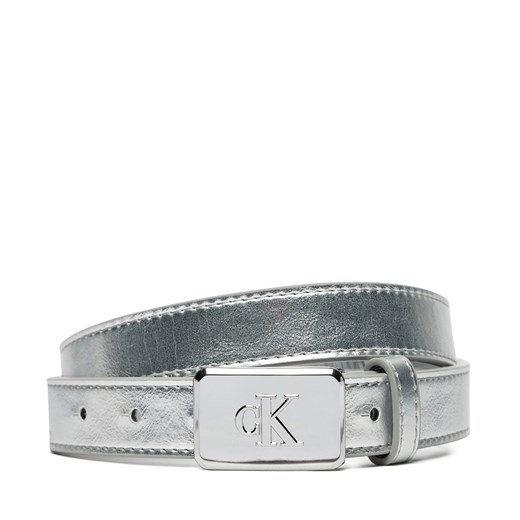 Pasek Dziecięcy Calvin Klein Jeans Metallic Buckle Belt IU0IU00666 Srebrny ze sklepu eobuwie.pl w kategorii Paski damskie - zdjęcie 177408566