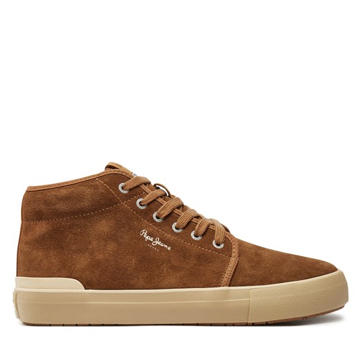Sneakersy Pepe Jeans Ben Top PMS31051 Brązowy ze sklepu eobuwie.pl w kategorii Buty sportowe męskie - zdjęcie 177408948