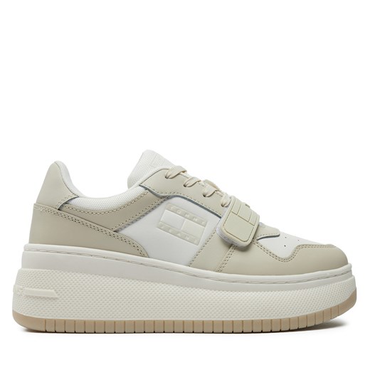 Sneakersy Tommy Jeans Tjw Retro Basket Flatform Velcro EN0EN02573 Écru Tommy Jeans 38 eobuwie.pl
