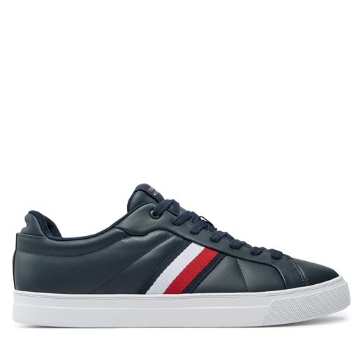 Sneakersy Tommy Hilfiger Icon Court Lth Stripes FM0FM05163 Granatowy Tommy Hilfiger 43 eobuwie.pl