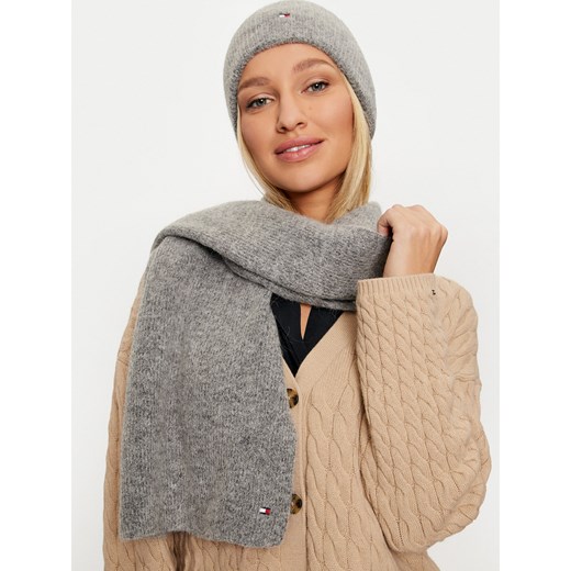 Zestaw Szalik i Czapka Tommy Hilfiger AW0AW17124 Szary Tommy Hilfiger one size okazja eobuwie.pl