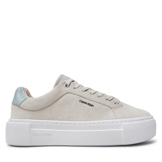 Sneakersy Calvin Klein Flatform Cup Lace Up W/Ml HW0HW02282 Beżowy Calvin Klein 38 eobuwie.pl