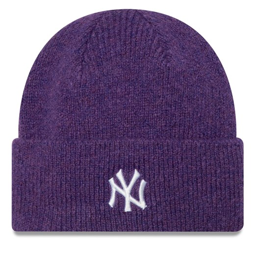 Czapka New Era New York Yankees Wide Cuff Knit Beanie 60580752 Fioletowy ze sklepu eobuwie.pl w kategorii Czapki zimowe damskie - zdjęcie 177419117