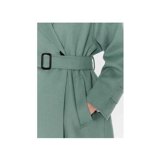 Weekend Max Mara Płaszcz wełniany Cobalto 2350110137 Zielony Regular Fit 42 MODIVO