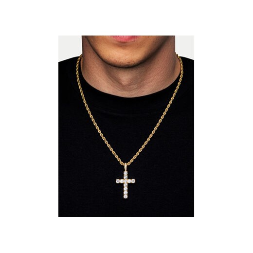 ICED STUFF Zawieszka Diamond Cross Złoty Iced Stuff uniwersalny MODIVO