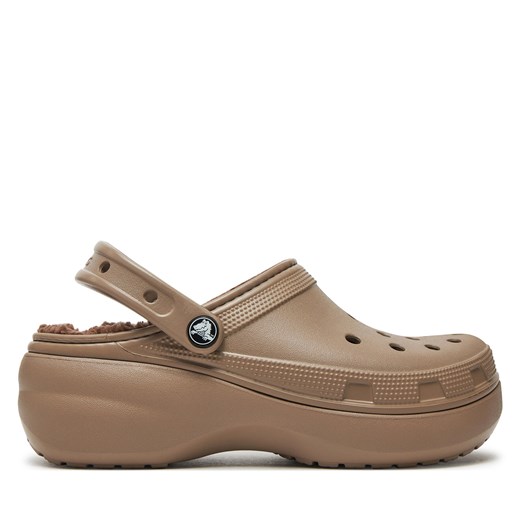 Klapki Crocs Classic Platform Lined Clog W 207938 Brązowy Crocs 39 eobuwie.pl