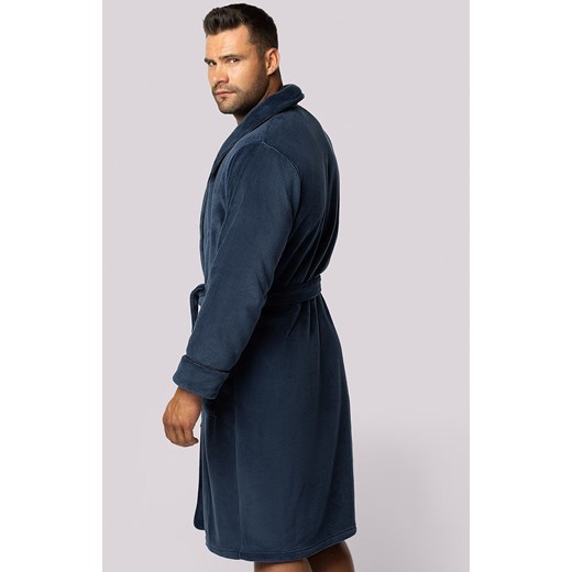 Envie granatowy szlafrok męski Elegant, Kolor granatowy, Rozmiar M/L, Envie ze sklepu Intymna w kategorii Szlafroki męskie - zdjęcie 177447996